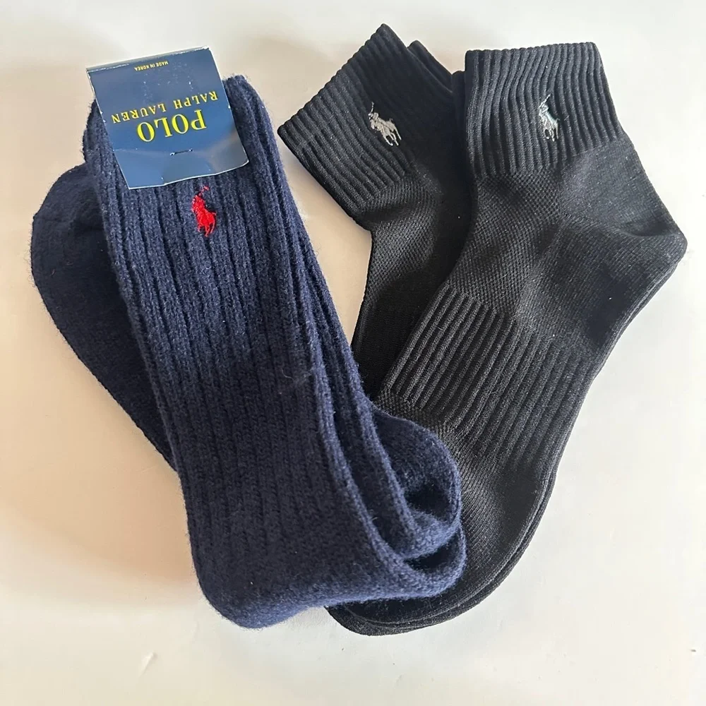Polo by Ralph Lauren Men's Navy and Black Socks - 3 pairs